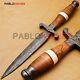 15 Hand Forged Damascus Steel Hunting Battle Ready Dagger Knife Wood Handle