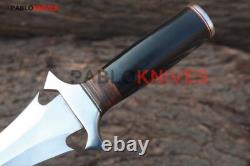 15Premium Handmade J2 Steel High Polish Hunting Dagger Knife Bull Horn Handle