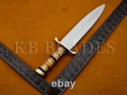 16.6 Handmade 1095 Carbon Steel Arkansas toothpick Hunting Dagger Blade Knife