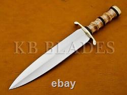 16.6 Handmade 1095 Carbon Steel Arkansas toothpick Hunting Dagger Blade Knife