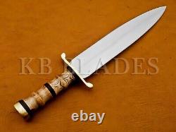 16.6 Handmade 1095 Carbon Steel Arkansas toothpick Hunting Dagger Blade Knife