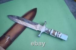 16 Custom Handmade D2 Tool Steel Fixed Blade Hunting Boot Dagger Stage Handle