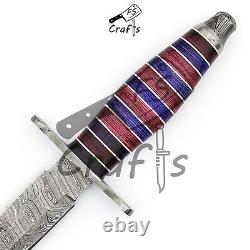 16 Custom Handmade Damascus Steel Hunting Dagger Knife Arkansas Toothpick Knife