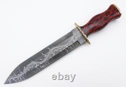 16 Zayyan Forged San mai Feather Damascus Steel Combat Dagger Knife