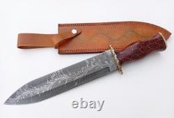 16 Zayyan Forged San mai Feather Damascus Steel Combat Dagger Knife