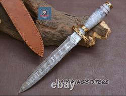 16Custom Handmade Damascus Steel Beautiful Athame Dgger Knife with Resin Handle