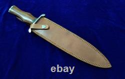 17.2 SEO Handmade 1095 CARBON Steel Combat Dagger Bowie Knife ROSE WOOD HANDLE