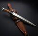 17 Arkansas Toothpick D2 Steel Hunting Dagger Knife With Leather Sheath