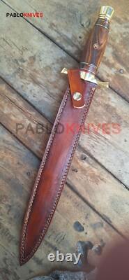 17 Hand Forged Damarcus Steel Hunting Double Edge Dagger Knife wood Handle