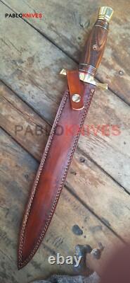 17 Hand Forged Damarcus Steel Hunting Double Edge Dagger Knife wood Handle