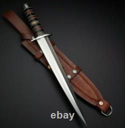 17 Handmade Arkansas Toothpick Knife D2 Steel Hunting Dagger Knives With Sheath