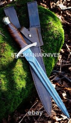 17 Premium Hand Forged Damascus Steel Hunting Battle Ready Combat Dagger Knife