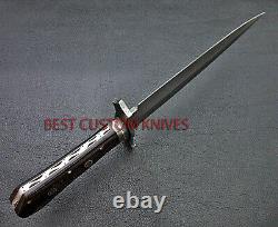 17 Superb, Hand Forged Damascus Steel Blade, Feather Pattern, Dagger Knife