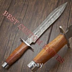 18 Arknsas Dagger Rare Custom Made Damascus Steel Combat, Tactical Hunting