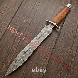 18 Arknsas Dagger Rare Custom Made Damascus Steel Combat, Tactical Hunting