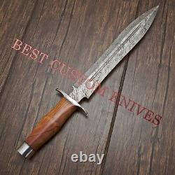 18 Arknsas Dagger Rare Custom Made Damascus Steel Combat, Tactical Hunting