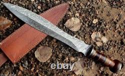 18 Custom Handmade Forged Damascus Steel Roman Gladius Dagger Sword+sheath