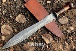 18 Custom Handmade Forged Damascus Steel Roman Gladius Dagger Sword+sheath