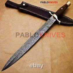 18 Hand Forged Damascus Steel Hunting Dagger Knife For Battle, Survival, War