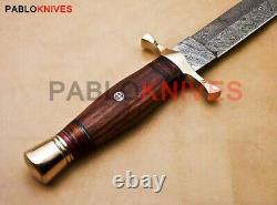 18 Hand Forged Damascus Steel Hunting Dagger Knife For Battle, Survival, War