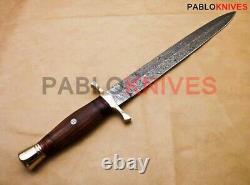 18 Hand Forged Damascus Steel Hunting Dagger Knife For Battle, Survival, War