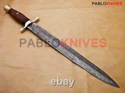 18 Hand Forged Damascus Steel Hunting Dagger Knife For Battle, Survival, War