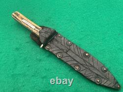 1844-1884 Horrabin Sheffield England Stag Fighter Dagger Knife With Sheath