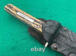 1844-1884 Horrabin Sheffield England Stag Fighter Dagger Knife With Sheath