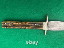 1844-1884 Horrabin Sheffield England Stag Fighter Dagger Knife With Sheath
