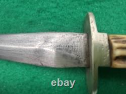 1844-1884 Horrabin Sheffield England Stag Fighter Dagger Knife With Sheath