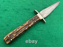 1844-1884 Horrabin Sheffield England Stag Fighter Dagger Knife With Sheath