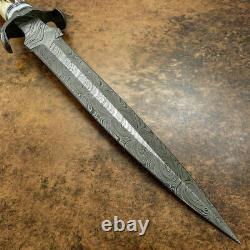 19 Toothpick Rare Custom Made Damascus Steel Dagger Combat, Tactical Hunting