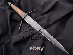 19 inch SWORD CUSTOM HANDMADE D2 STEEL HUNTING DAGGER KNIFE+SHEATH