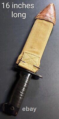 1960s Vintage KIFFE JAPAN Bolo Knife original U. S. WWI scabbard intact Bakelite