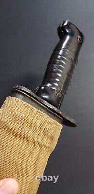 1960s Vintage KIFFE JAPAN Bolo Knife original U. S. WWI scabbard intact Bakelite