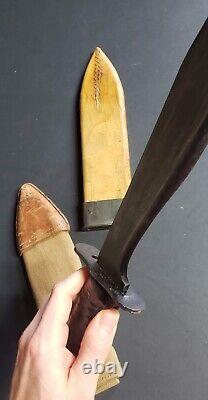 1960s Vintage KIFFE JAPAN Bolo Knife original U. S. WWI scabbard intact Bakelite