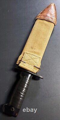 1960s Vintage KIFFE JAPAN Bolo Knife original U. S. WWI scabbard intact Bakelite