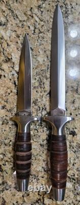 1980s Valor Miami USA 373 Long Commando Japan & 407 Boot Fixed Dagger Knives