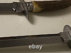 2 RARE Vintage France Antique Inox Fighting Knives Lot Of 2 Combat Daggers