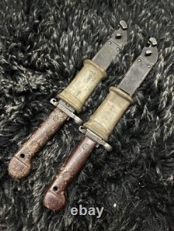 (2) Trench Art Vintage Romanian Military Knives Antique Fighting Knife Dagger AK