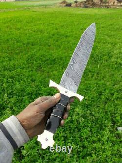 20 Custom Hand Forged Damascus Steel Combat Survival Hunting Bowie Dagger Knife