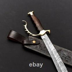20 Custom Handmade Damascus Steel Hunting survival Machete knife