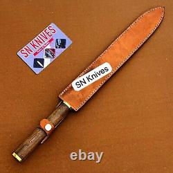 20custom Handmade D2 Tool Steel Hunting Long Dagger Knife Bowie Knife+sheath