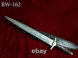 21 Base Camp Handmade Damascus Steel Combat Hunting Dagger Bowie Knife RW-162