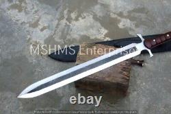 21'' Custom Handmade D2 Steel Hunting Dagger Double Edge Bowie Knife W\sheath
