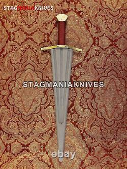 21'' Hand Forged Viking High J2 Steel Cinquedea Sword Sharp Battle Ready Sword