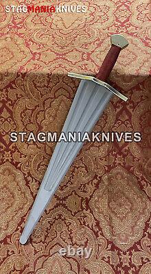 21'' Hand Forged Viking High J2 Steel Cinquedea Sword Sharp Battle Ready Sword