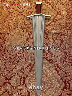 21'' Hand Forged Viking High J2 Steel Cinquedea Sword Sharp Battle Ready Sword