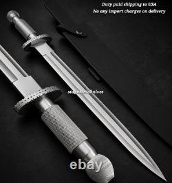 21 Handmade J2 Steel Hunting Battle Ready Dagger Impact Sword Duty Paid USA