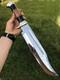 2pc Handmade Bowie Dagger 18 Carbon Steel Knife With Leather Sheath Gift